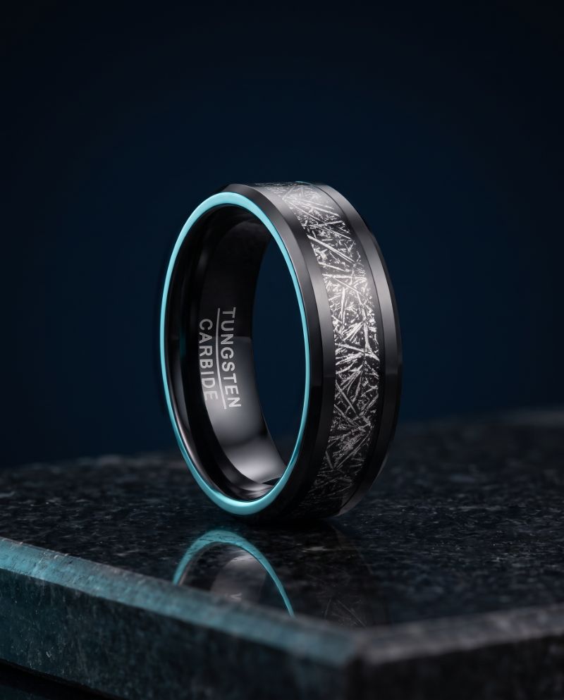 BLACK METEOR Ring aus schwarzem Wolframstahl